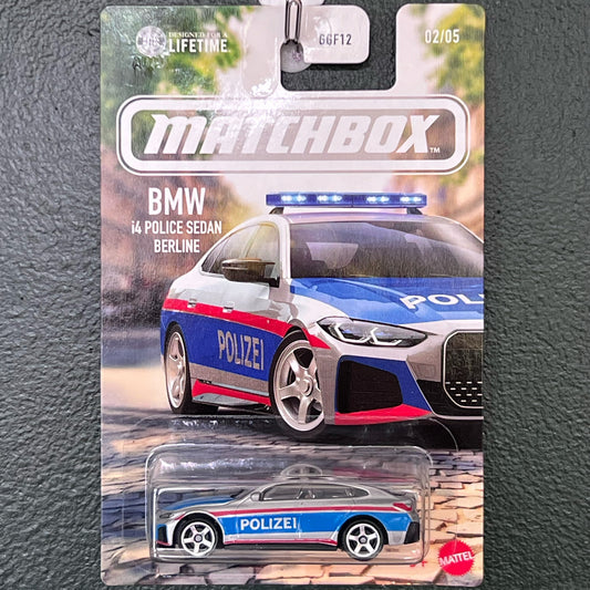 Matchbox BMW i4 Police Sedan (Silver/Blue/Red)